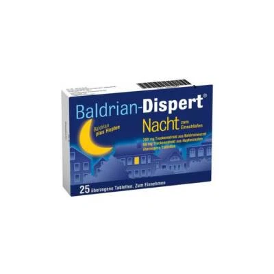 BALDRIAN-DISPERT Baldrian Dispert Nacht zum Einschlafen überzogene Tabletten · 25 St · PZN 028598