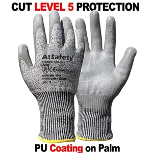 CUT RESISTANT LEVEL 5 WORK GLOVES THORN PROOF GRIP PROTECTION BUILDERS GARDENING - Picture 1 of 2