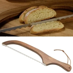 Serrated Knives Wooden Bread Knives Fiddle Bow Slicer Sourdough Bread - Picture 1 of 14