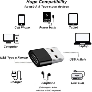 3 USB 3.1 Type C Female to USB A Male Adapter Converter Charger Connector Plug - Picture 1 of 10