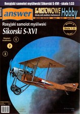 Card Paper  Model Kit Answer Angraf Russian plane from 1925 Sikorski S-XVI