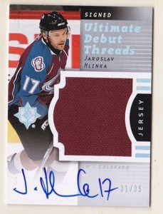 07-08 UD Ultimate Jaroslav Hlinka /35 Auto Jersey Signed Debut Threads 2007