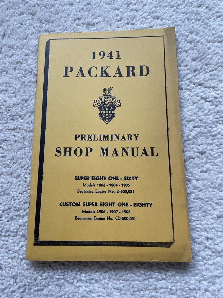 Packard Super Eight 160 1941 personalizado Super Eight 180 preliminar manual del propietario - REPRO Foto 1 de 4