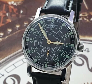 Orologio Pilota Aviazione Meccanico Orologio da polso Pobeda Vintage Stile Militare URSS - Foto 1 di 12