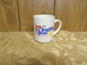 Vintage "CATCH THE SCOUTING SPIRIT" Boy Scouts of America Coffee Mug Cup - Picture 1 of 3