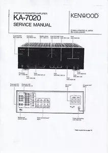 Servizio Manuale di Istruzioni per Kenwood KA-7020 - Foto 1 di 1