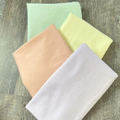 Vintage Spring Pastel Solids Cotton Blend Fabric Bundle 8.75 Yards Total - Image 1 of 2