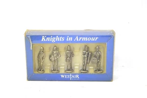 Westair Knights In Armours Set of 5 Knights Miniature Pewter Figures - Picture 1 of 4