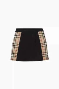 Burberry Kids Nolen Vintage Check Panel Skirt Girls 12Y Black/Brown Multi PullOn - Picture 1 of 15