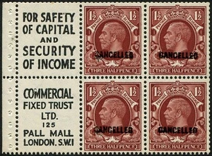 11/2d SG 441 'wk.inv' PANNELLO PUBBLICITARIO, OVPT 'CANCELLATO' TIPO 33, immacolato U/M... - Foto 1 di 1