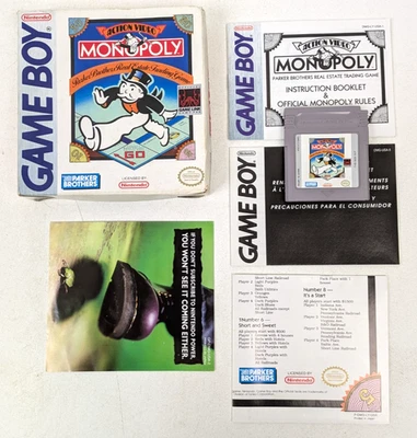 Monopoly Original Nintendo Game Boy Gameboy CIB w/ Box Manual Poster Authentic - Image 1 of 4