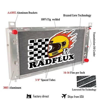 34"Aluminum Radiator For 99-2014 Chevy Silverado 1500 2500 Suburban 4.8 5.3 6.0L - Image 1 of 4