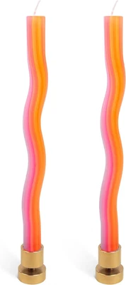 Wiggle Candles (2 Pack) - Joyful Dancing Design Taper Candlesticks | Bright Colo - Image 1 of 4