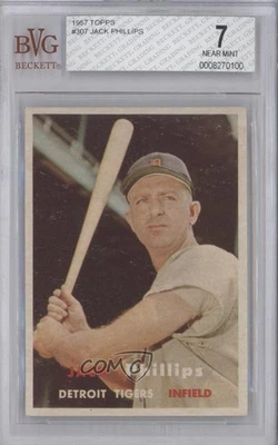 1957 Topps Scarce Series Jack Phillips #307 BVG 7 - Image 1 of 2
