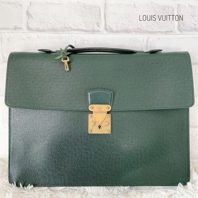 Louis Vuitton Business Bag M30074 Key Taiga Serviet Crado Green Used - Image 1 of 4