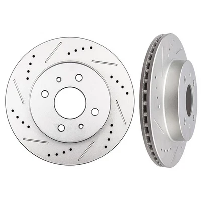 Rotores de freno delanteros perforados y ranurados para Saturn SC SL SL1 SL2 1991-2002 1,9 L Foto 1 de 4