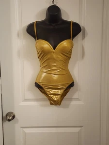Gottex Vintage USA Made Metallic Gold Einteiler Badeanzug - Bild 1 von 8