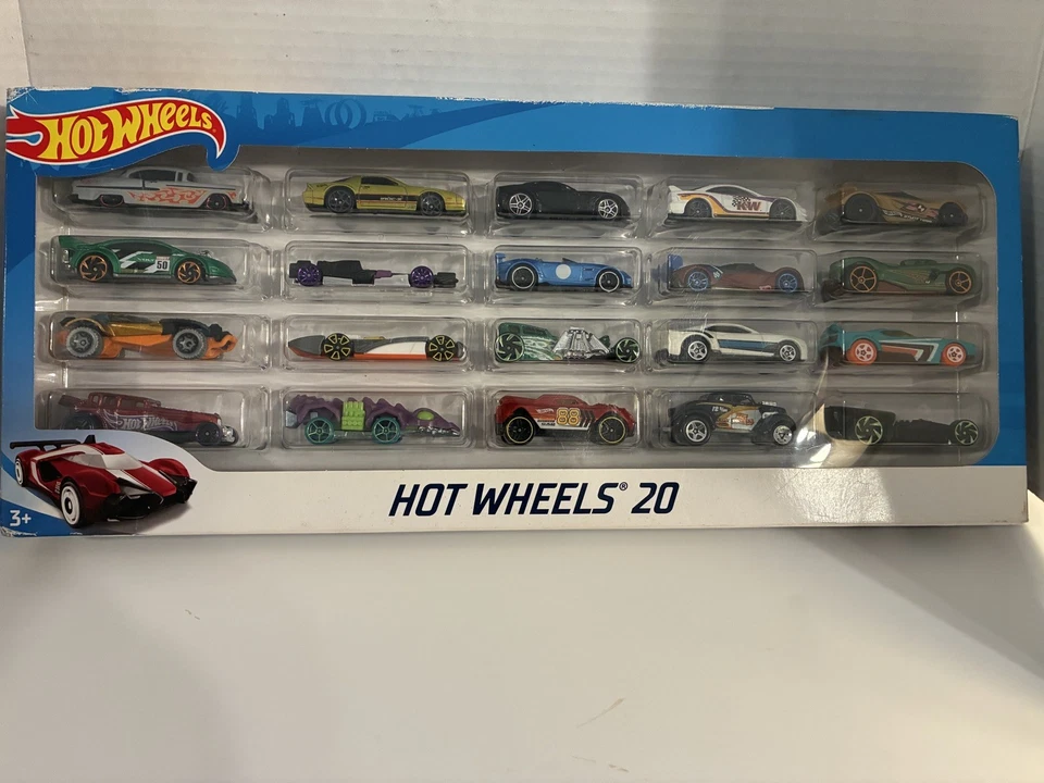 Hot Wheels Paquete Regalo 20 Coches Surtido H7045 Nuevo En Caja, que está desgastado y manchado. Foto 1 de 4
