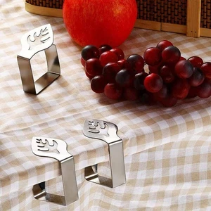 4/8/12PCS Tablecloth Clips Stainless Steel Table Cover Clamp Table Cloth Holder - Picture 1 of 8