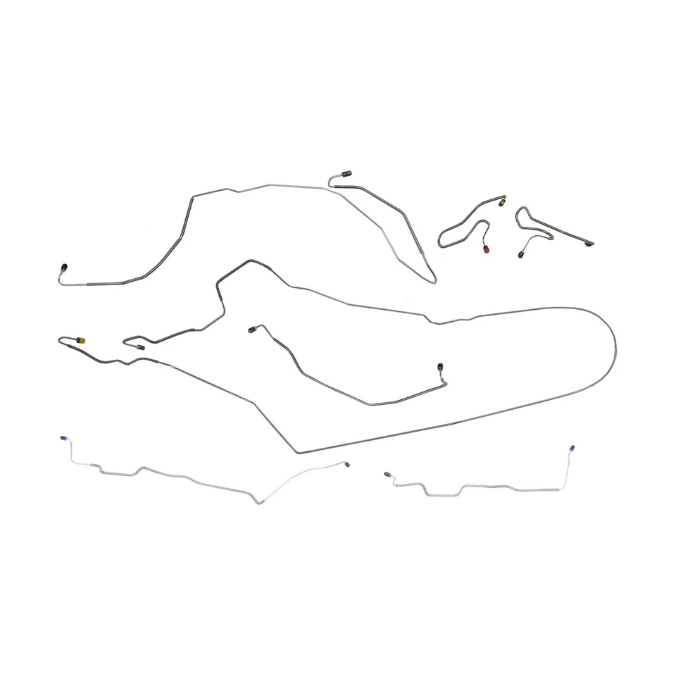 Brake Line Kit Complete Tubes Power Disc 1972-76 Ford Gran Torino OE Steel 7pc - Image 1 of 4