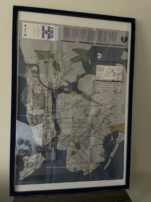 New York City MTA Night Subway Map - September 2014 edition - Image 1 of 4