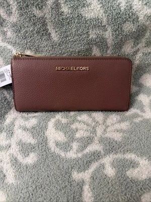 Cartera de cuero Michael Kors Jet Set grande con cremallera de tres cuartos - rosa polvorienta - $168 Foto 1 de 4