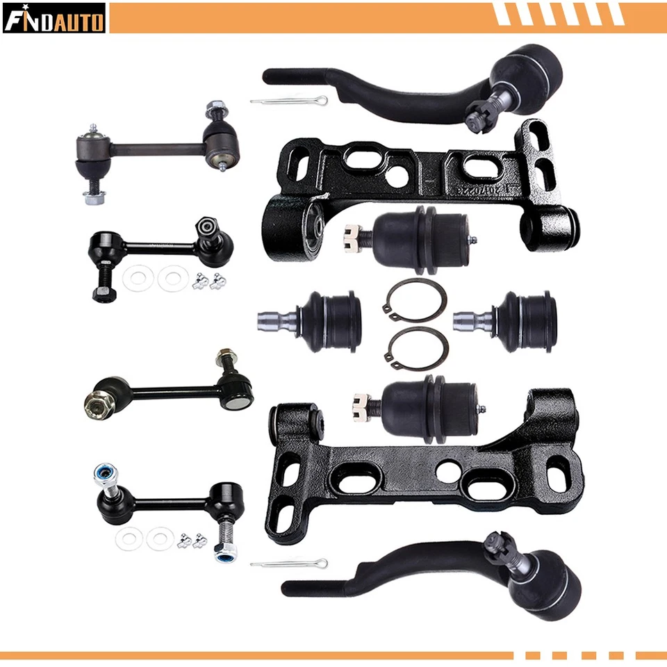 Juego de 12 piezas de brazo de control inferior delantero para Saab 9-7x 2005-2007 rótula extremo de varilla de amarre Foto 1 de 1