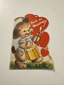 Vintage Grußkarte Valentinstag Rost Basteln Hund Malerei G9 - Bild 1 von 3