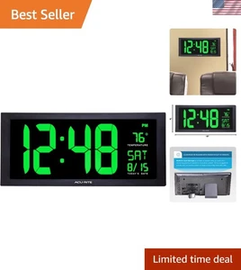 Kühne 18 Zoll LED Wanduhr mit Temperaturanzeige - Perfekt für Zuhause & Büro - Bild 1 von 9