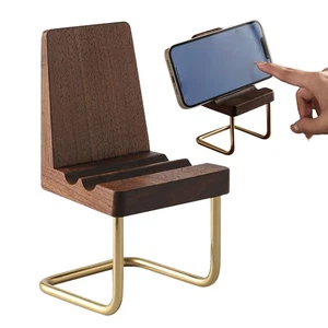 Soporte para teléfono de escritorio silla pequeña soporte para teléfono celular soporte de madera escritorio - Imagen 1 de 12