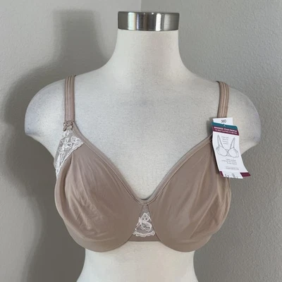 Olga Minimizer Bra Womens 36D Underwire Lightly Lined Lace Adjustable Straps - Image 1 of 4