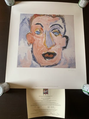 BOB DYLAN Self Portrait 23x27 Poster 1990 LIMITED EDITION COA Lithograph Print - Image 1 of 4