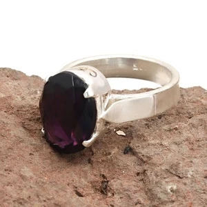 Amethyst Quartz Gemstone Handmade Silver Jewelry "8" - Picture 1 of 6