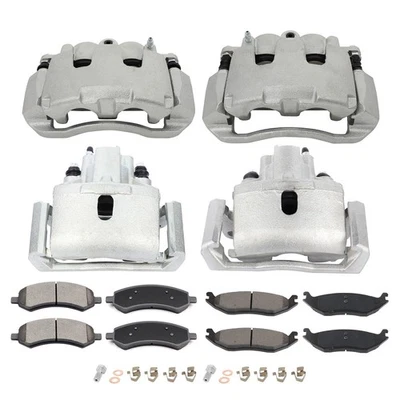 Front Rear Brake Calipers + Ceramic Pads Kit Pair For 2009-2018 DODGE RAM 1500 Foto 1 de 4