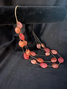 CHICOS Pink Lucite Multi Strand Necklace - Picture 1 of 8