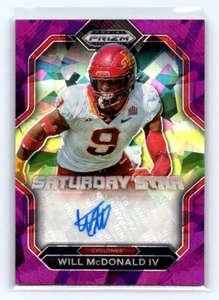 2023 Prizm Draft Pick Will McDonald IV PURPLE Ice Prizm /99 Auto SSS-WMC RC - Picture 1 of 2