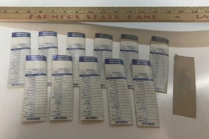 Lote de 12 pegatinas vintage Union 76 Service cambio de aceite ventana recordatorios TubM - Imagen 1 de 2