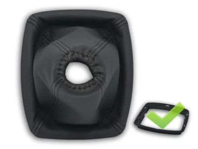 PARA FORD FOCUS C-MAX 2003-2006 FUNDA PALANCA DE CAMBIOS CUERO NEGRO + MARCO - Imagen 1 de 4