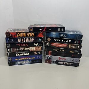 Lot of 15 Horror VHS Scream, Frankenstein, Blair witch Project, Fog, Cabin Fever