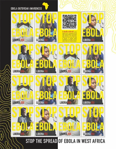 Liberia - 2014 - EBOLA OUTBREAK AWARENESS - Sheet of 15 Stamps - MNH Cover