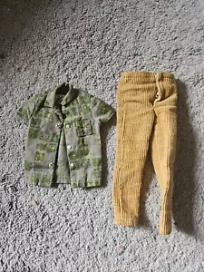 Barbie Ken Dreamboat Green Print SHIRT #785 1961-63 Plus Courdoroy Pants - Picture 1 of 2