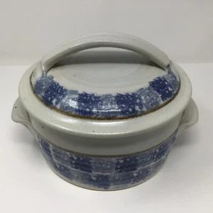 Handmade Pottery Rice Cooker, Steamer, Gray & Blue, - Picture 1 of 4