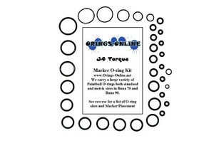 J4 Torque Paintball Marcador Junta tórica Oring Kit x 2 reconstrucciones/kits - Imagen 1 de 1
