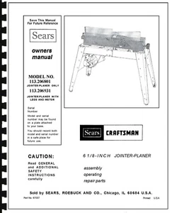 Craftsman 6 1/8" Jointer Operators Manual No.113.206931 - Picture 1 of 1