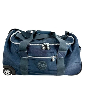 Kipling Wheeled Rolling Duffle Bag Suitcase Luggage Navy Blue 22” x 13” x 11” - Picture 1 of 17