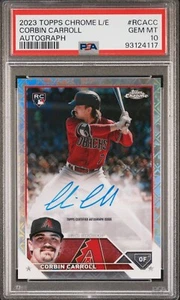 2023 Topps Chrome Logofractor Corbin Carroll Auto PSA 10 GEM MT RC #RCA-CC ROOK - Foto 1 di 2