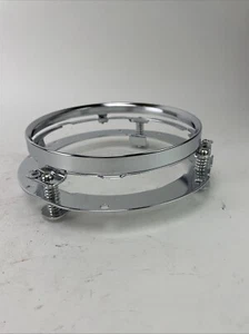 For Harley Davidson Motorcycle Chrome 7" Inch LED Headlight Bracket Round Ring - Picture 1 of 3