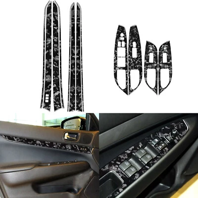 Cubierta de panel de puerta interior de fibra de carbono forjada 12 piezas para Infiniti G25 G35 G37 07+ Foto 1 de 4