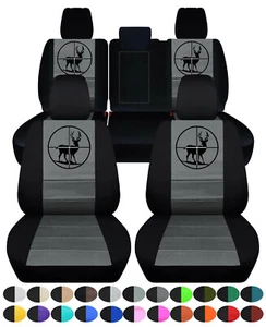 Cubiertas de asiento de coche delanteras + traseras de ajuste personalizado 2 tonos con mira de ciervo se adapta a Grand Cherokee - Imagen 1 de 30