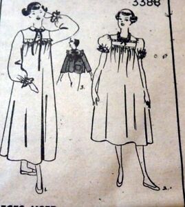 *LOVELY VTG 1950s NIGHTGOWN & BED JACKET Sewing Pattern BUST 42 FF